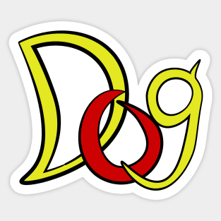 Dog - Groovy Typography - Pop Art Retro Sticker